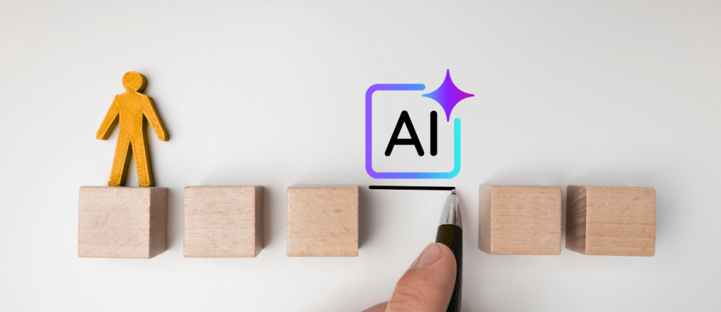 AI skills gap in SMEs blog cover image showing concept of workforce training and future of work.