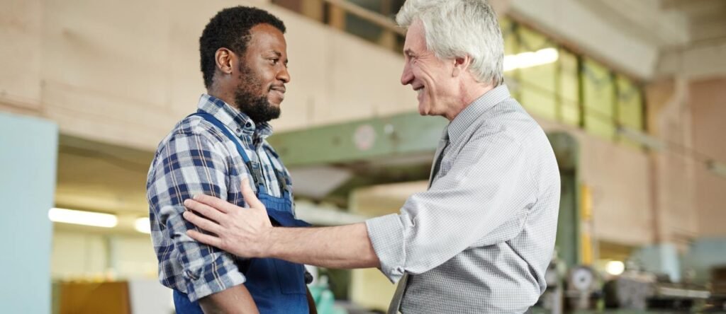 Employer supporting a worker
